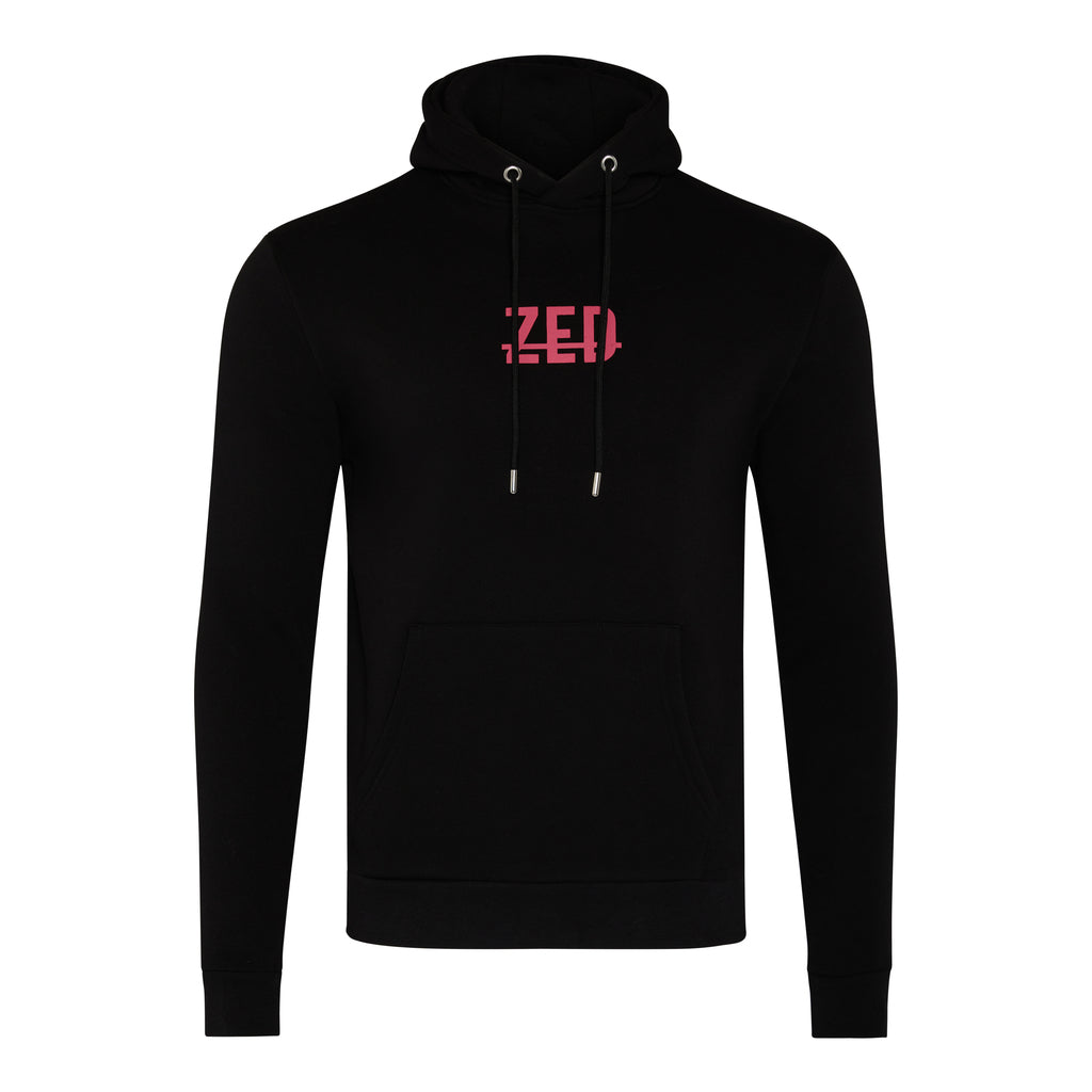 OVERHEAD HOODIE BLACK / PINK